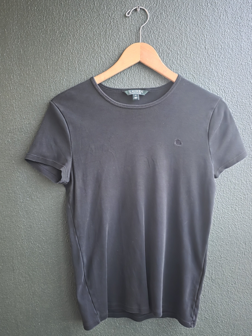Vintage Ralph Lauren Women's Black Short Sleeve Crewneck Tee